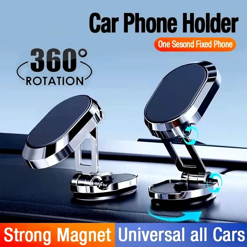 Phone Stands - Magnetische autotelefoonhouder, magnetische telefoonbevestiging, opvouwbare dashboardstandaard,