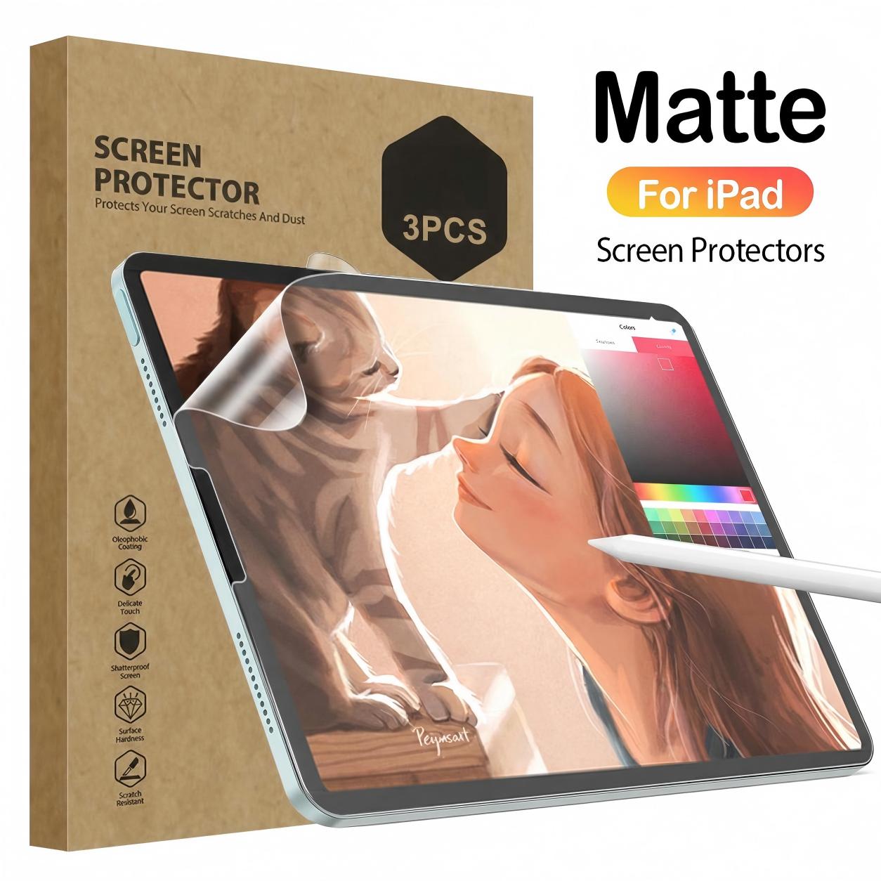 Matte Anti Glare Screen Protector - 3 stuks papierachtige matte screenprotector voor