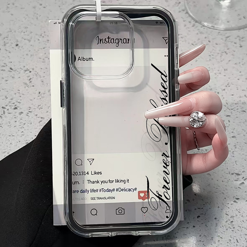 Clear Shockproof Bumper Case - Altijd Gezegend Simpele Transparante Telefoonhoesje voor