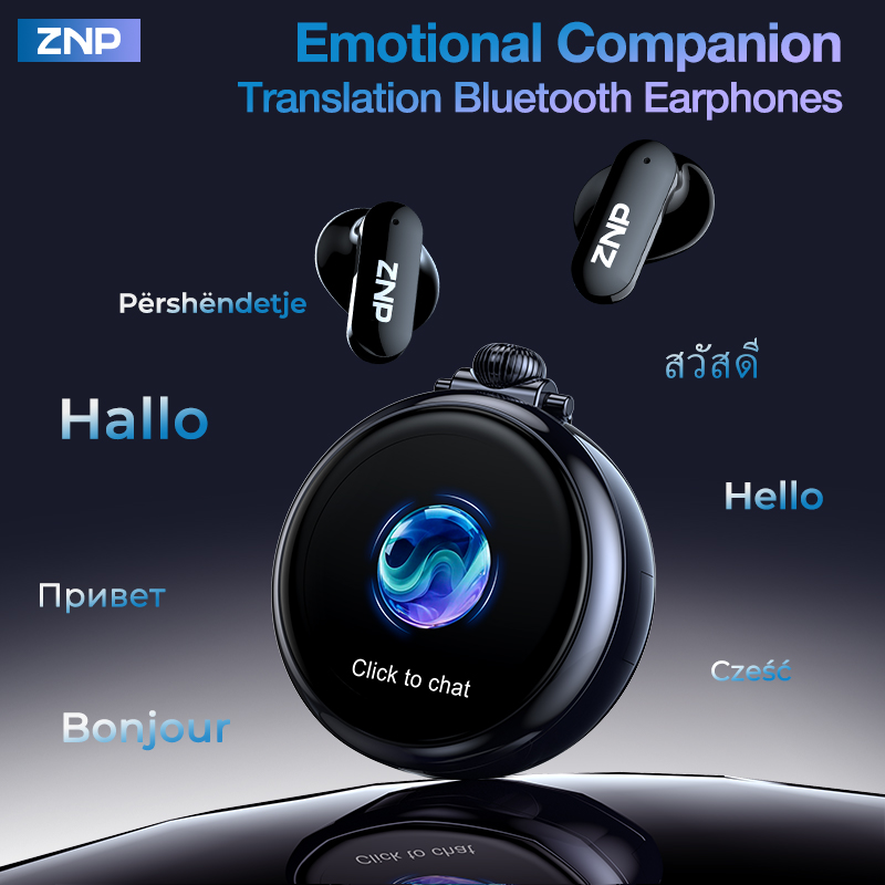 Earphones - 2026 Nieuwste ZNP Draadloze AI-Vertaler Oordopjes