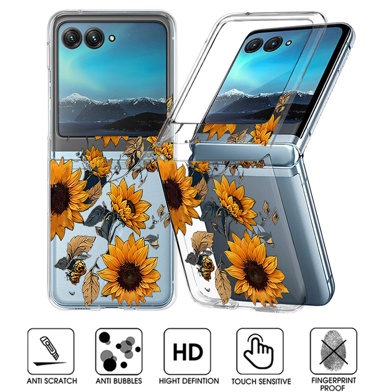 Clear Shockproof Bumper Case - Zonnebloemen Patroon Clear Telefoon Case Voor