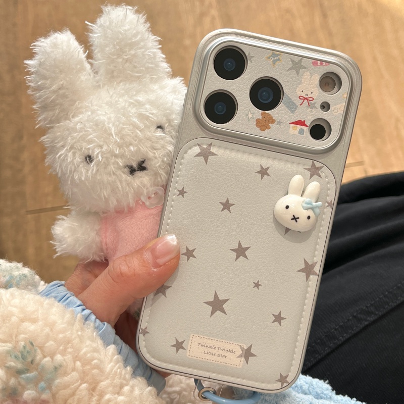Cute Cartoon Wrist Strap Silicone Case - Luxe Cartoon Schattige Ster 3D stevige