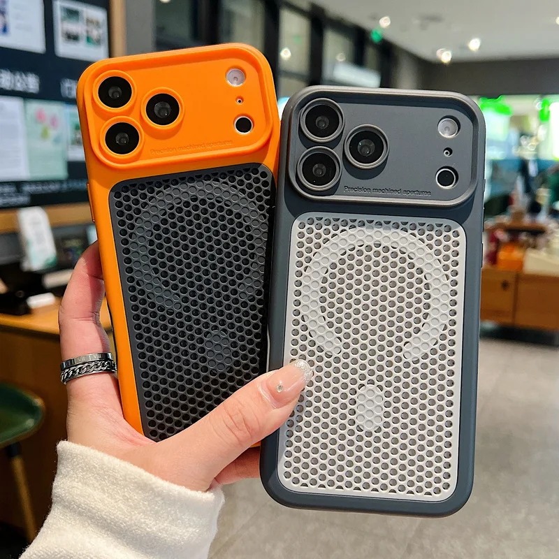 Heat Dissipation Mesh Breathable Case - Warmteafvoerend gaas ademende magnetische telefoonhoes voor
