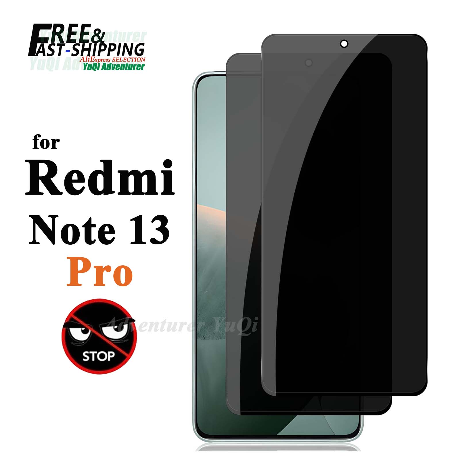 Anti Spy Privacy Glass Case - Anti Spy Screen Protector voor Redmi
