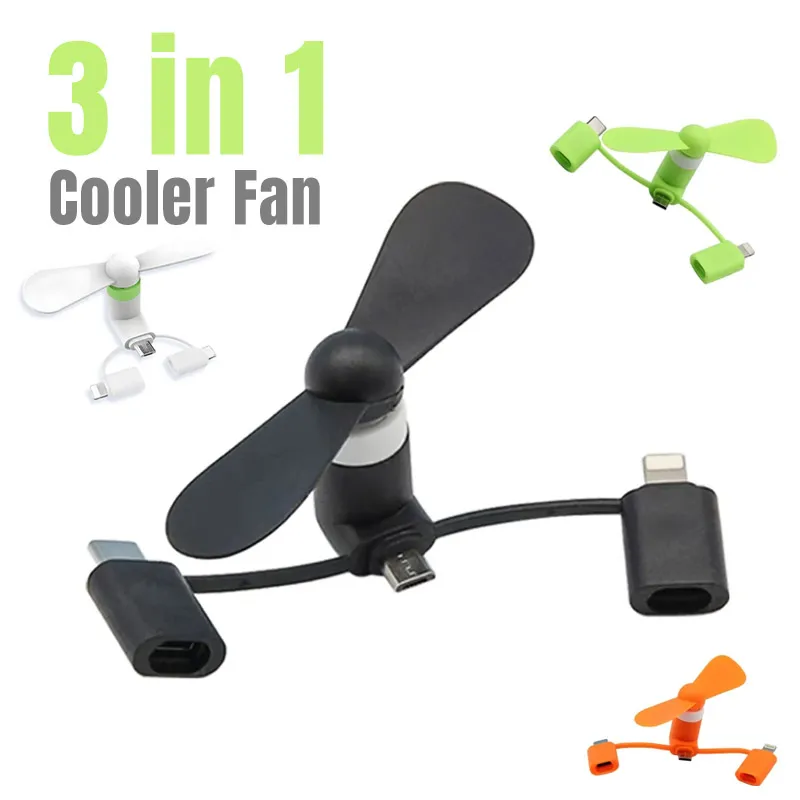 Power Banks - Creatieve USB-ventilator Miniventilator Android Type-C 3-in-1