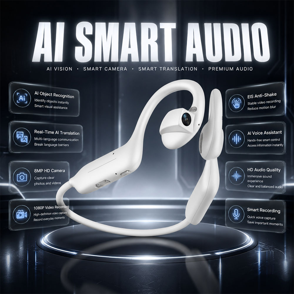 Earphones - NIEUWE 1080P UHD Bluetooth-oortelefoons 800W camera