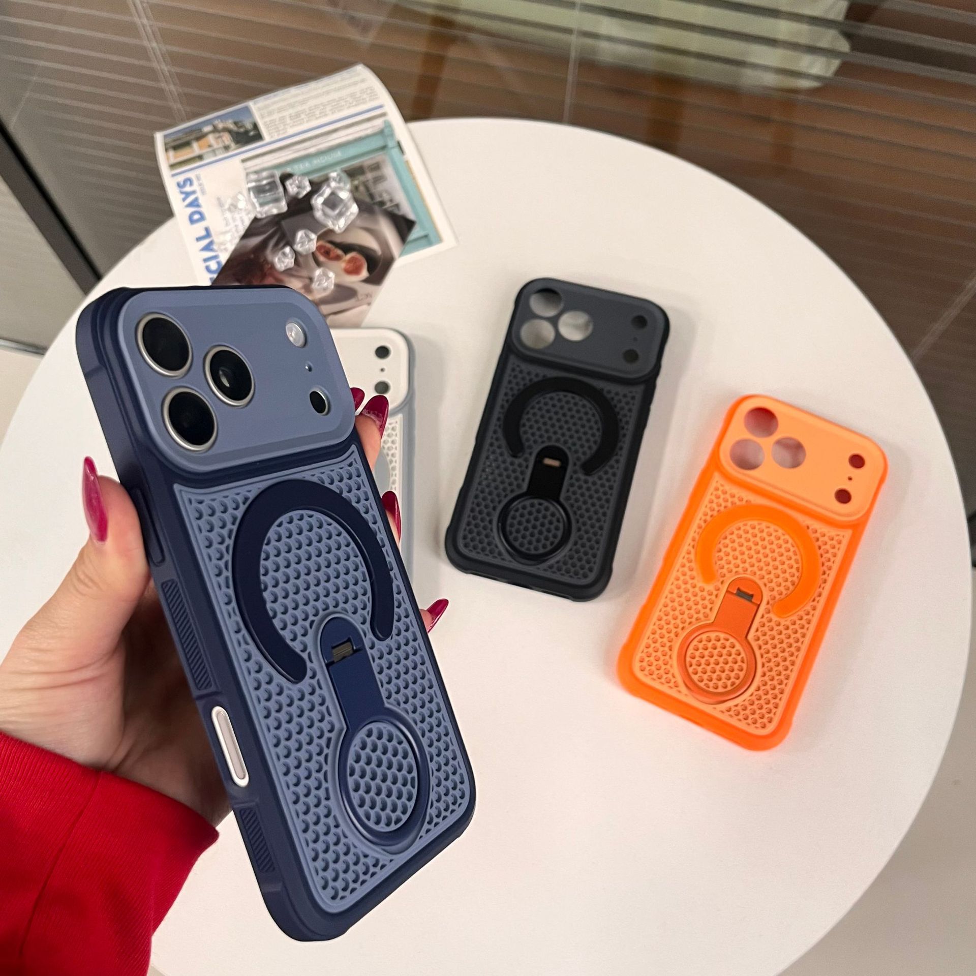 Heat Dissipation Mesh Breathable Case - 360 ° Magnetische houder met ademende