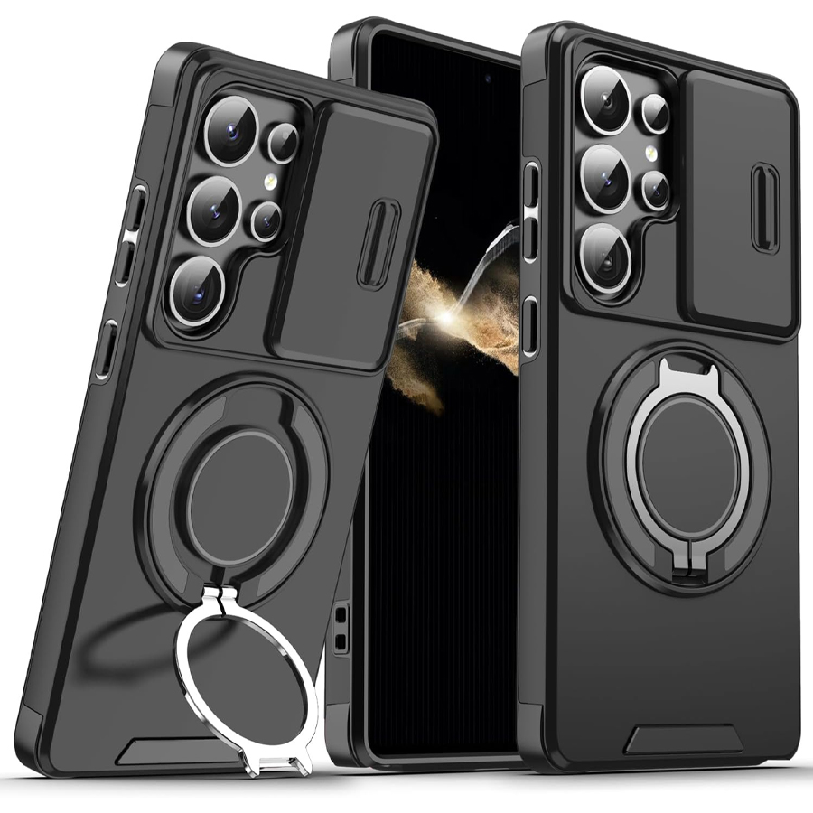 Heavy Duty 360 Full Body Protective Case - Robuuste schokbestendige magnetische telefoonhoes met schuifbare