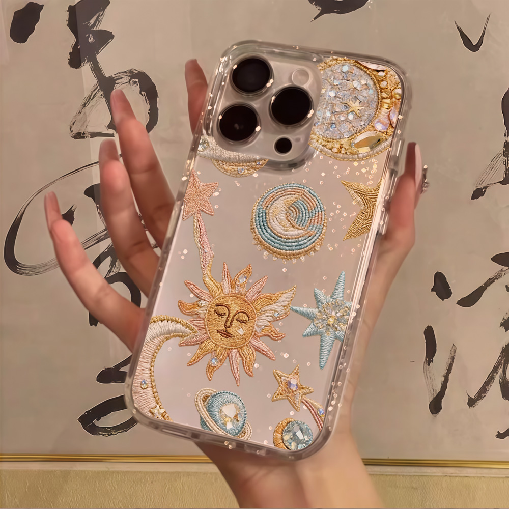 Creatieve Sterren Maan Glitter - Clear Shockproof Bumper Case recensie en prijs