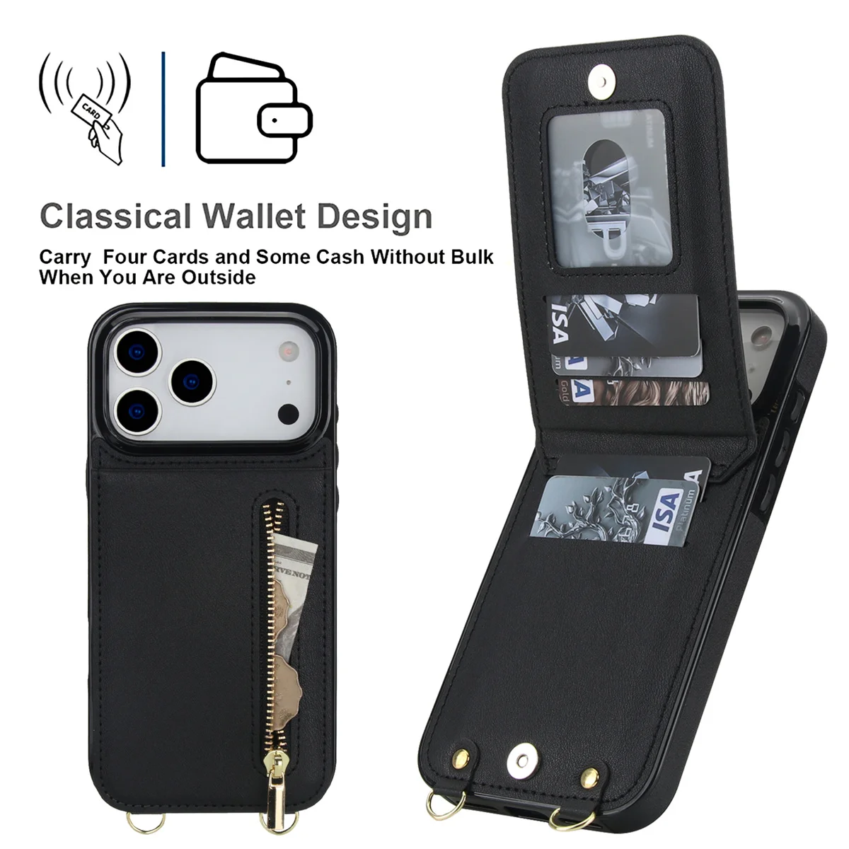 Crossbody Rits Portemonnee Kaa - Leather Wallet Card Holder Phone Cover recensie en prijs