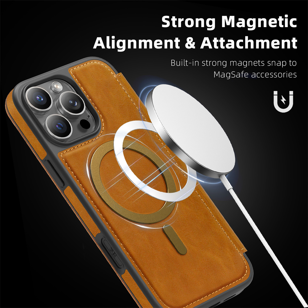 Magnetische flip-telefoonhoes  - Leather Wallet Card Holder Phone Cover recensie en prijs