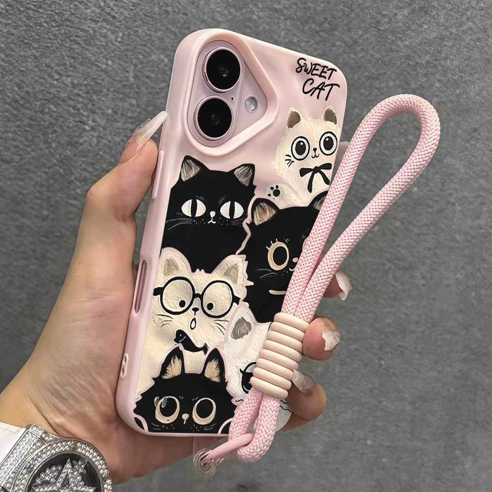 Telefoonhoesje met polsbandje  - Cute Cartoon Wrist Strap Silicone Case recensie en prijs