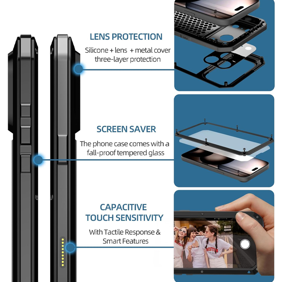 Robuuste metalen telefoonhoes  - Heavy Duty 360 Full Body Protective Case recensie en prijs